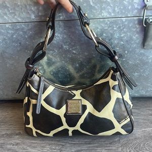 Dooney & Bourke leather giraffe print shoulder bag